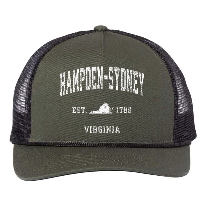 Hampdensydney Virginia Va Vintage Athletic Sports Design Retro Rope Trucker Hat Cap