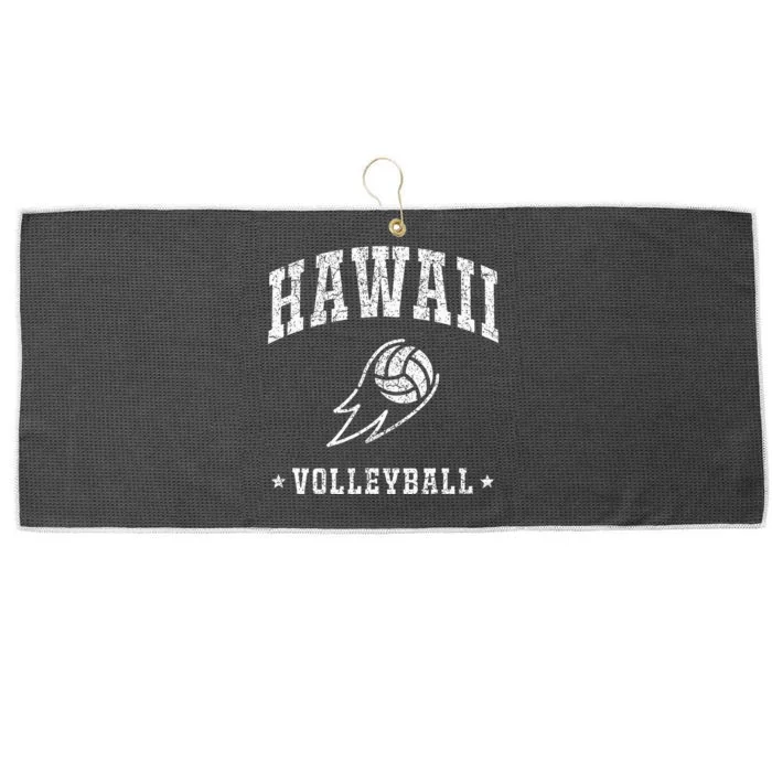 Hawaii Volleyball Vintage Volleyball Lover Large Microfiber Waffle Golf Towel