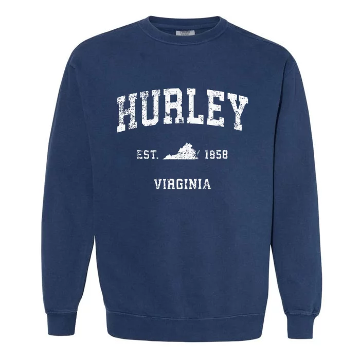 Hurley Virginia VA Vintage Athletic Sports Design Garment-Dyed Sweatshirt