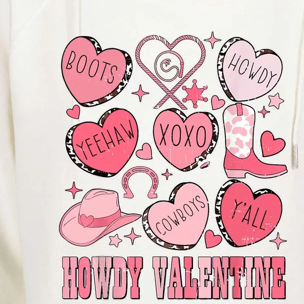 Howdy Valentine Western Valentines Cowgirl Womens Funnel Neck Pullover Hood