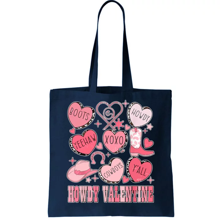 Howdy Valentine Western Valentines Cowgirl Tote Bag