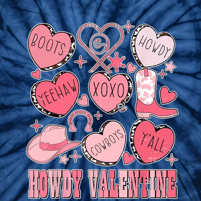 Howdy Valentine Western Valentines Cowgirl Tie-Dye T-Shirt