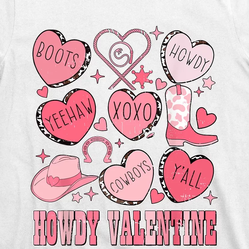 Howdy Valentine Western Valentines Cowgirl T-Shirt