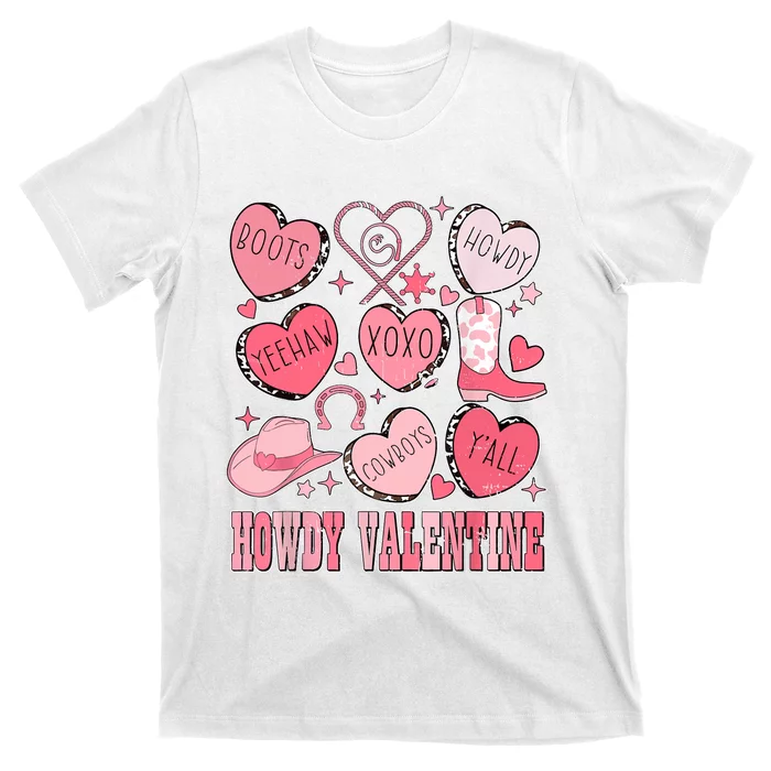 Howdy Valentine Western Valentines Cowgirl T-Shirt