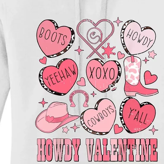 Howdy Valentine Western Valentines Cowgirl Women's Pullover Hoodie