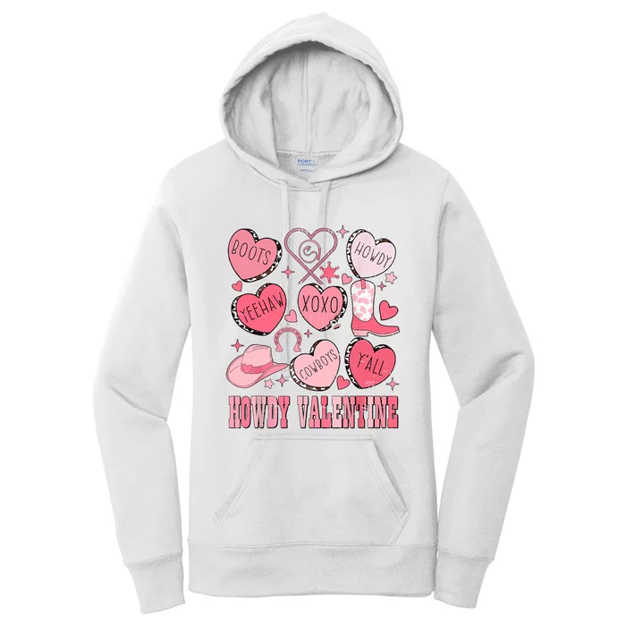 Howdy Valentine Western Valentines Cowgirl Women's Pullover Hoodie