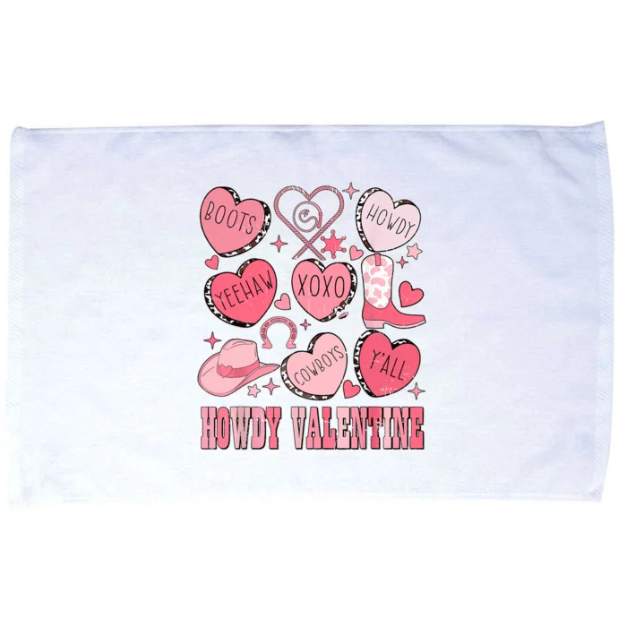 Howdy Valentine Western Valentines Cowgirl Microfiber Hand Towel