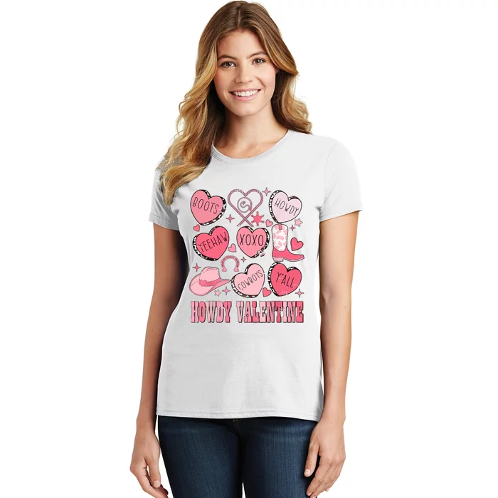 Howdy Valentine Western Valentines Cowgirl Women's T-Shirt