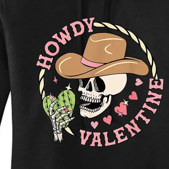 Howdy Valentine Western Cowboy Hat Southern Cowgirl Women's Pullover Hoodie