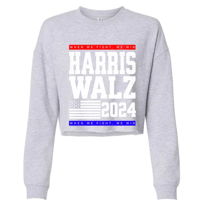 Harris Vp Walz Election Dnc Democrats Presidential Funny Gift Cropped Pullover Crew