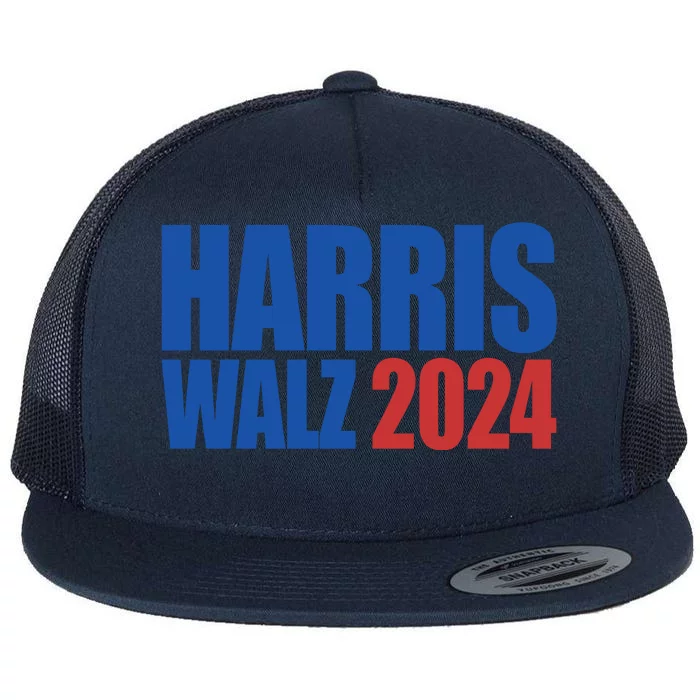 Harris Walz 2024 Election Political Flat Bill Trucker Hat