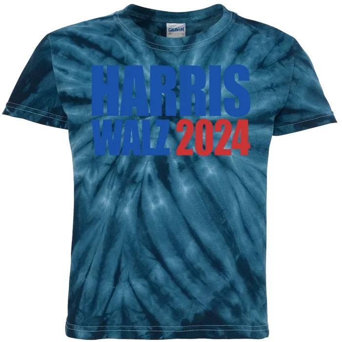 Harris Walz 2024 Election Political Kids Tie-Dye T-Shirt