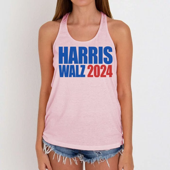 Harris Walz 2024 Election Political Women's Knotted Racerback Tank