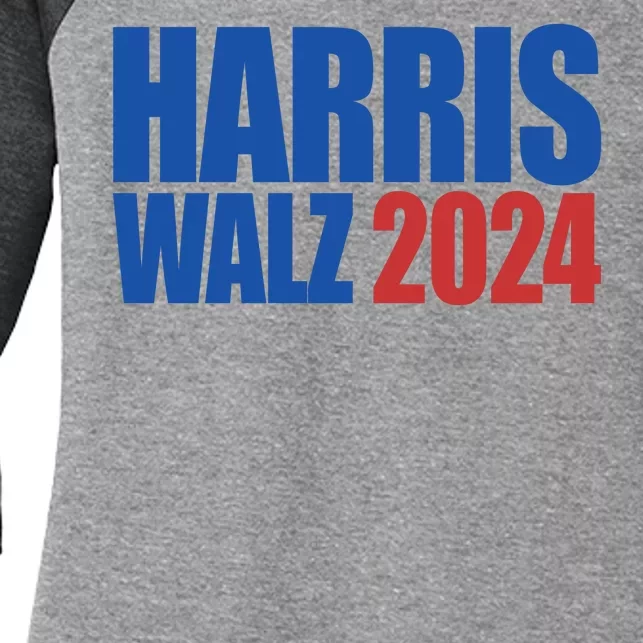 Harris Walz 2024 Election Political Women's Tri-Blend 3/4-Sleeve Raglan Shirt