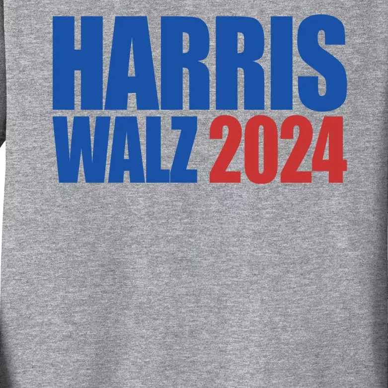 Harris Walz 2024 Election Political Kids Long Sleeve Shirt