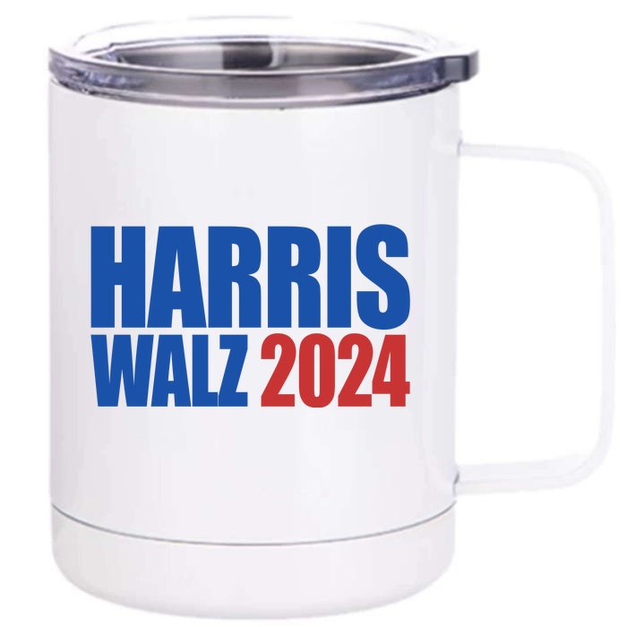 Harris Walz 2024 Election Political Front & Back 12oz Stainless Steel Tumbler Cup