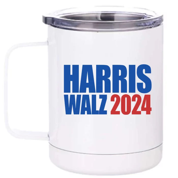 Harris Walz 2024 Election Political Front & Back 12oz Stainless Steel Tumbler Cup