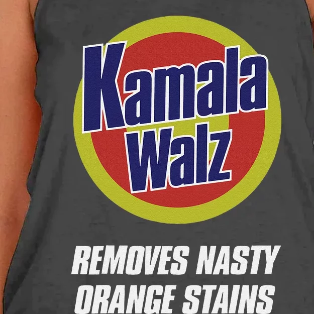 Harris Walz 2024 Removes Nasty Orange Stains Women's Knotted Racerback Tank