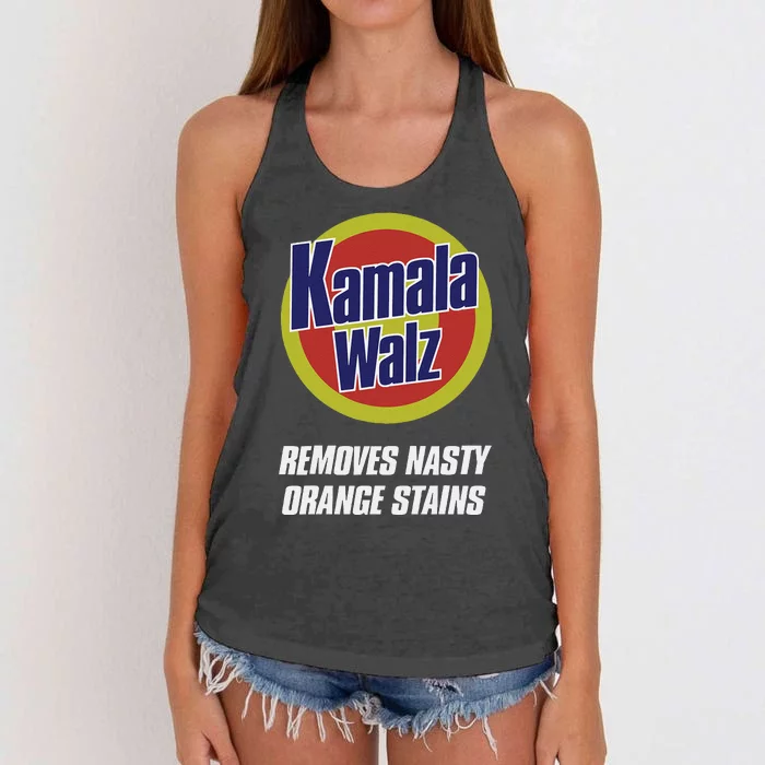 Harris Walz 2024 Removes Nasty Orange Stains Women's Knotted Racerback Tank