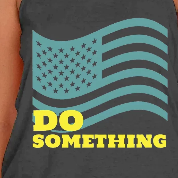 Harris Walz 2024 Michelle Obama Says Do Something Women's Knotted Racerback Tank