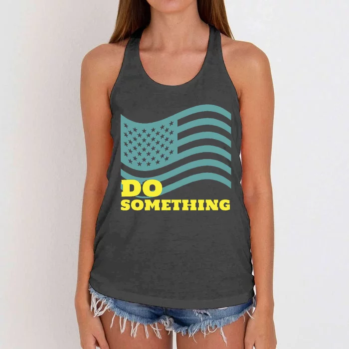 Harris Walz 2024 Michelle Obama Says Do Something Women's Knotted Racerback Tank