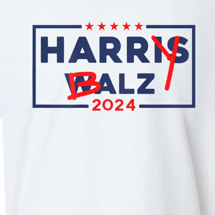 Harris Walz 24 Harry Balz 2024 Meme Democratic On Back Sueded Cloud Jersey T-Shirt