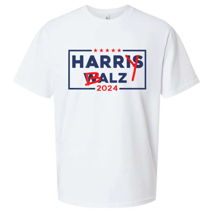 Harris Walz 24 Harry Balz 2024 Meme Democratic On Back Sueded Cloud Jersey T-Shirt