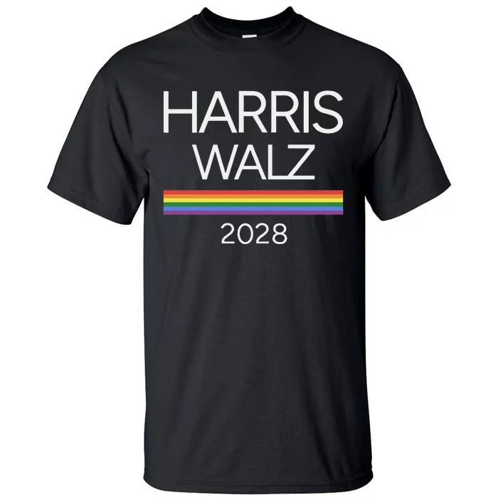 Harris Walz 2028 Lgbtq Rainbow Pride Flag For President Tall T-Shirt