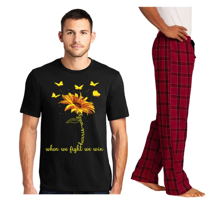 Harris Waltz 2024 Election When We Fight We Win Sunflower Pajama Set