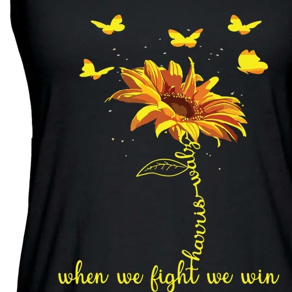 Harris Waltz 2024 Election When We Fight We Win Sunflower Ladies Essential Flowy Tank