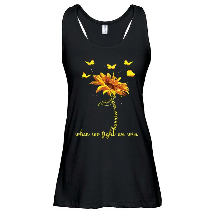 Harris Waltz 2024 Election When We Fight We Win Sunflower Ladies Essential Flowy Tank