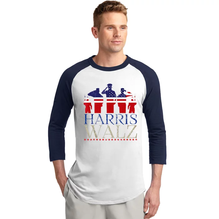 Harris Waltz 2024 Kamala Harris Tim Waltz 2024 Election Baseball Sleeve Shirt