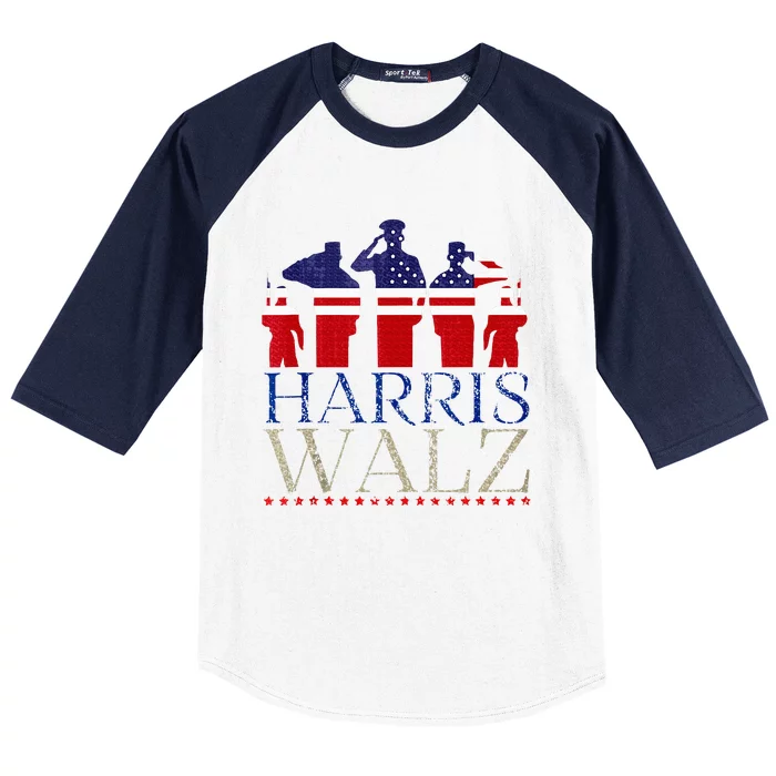 Harris Waltz 2024 Kamala Harris Tim Waltz 2024 Election Baseball Sleeve Shirt