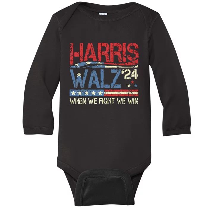 Harris Waltz 2024 Election Kamala Harris Tim Walz 2024 Baby Long Sleeve Bodysuit