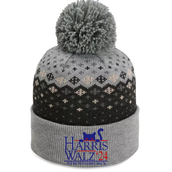 Harris Waltz 2024 Were Not Going Back Funny Cat Lady The Baniff Cuffed Pom Beanie