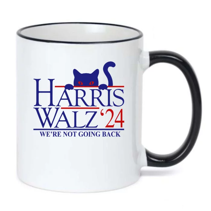 Harris Waltz 2024 Were Not Going Back Funny Cat Lady Black Color Changing Mug