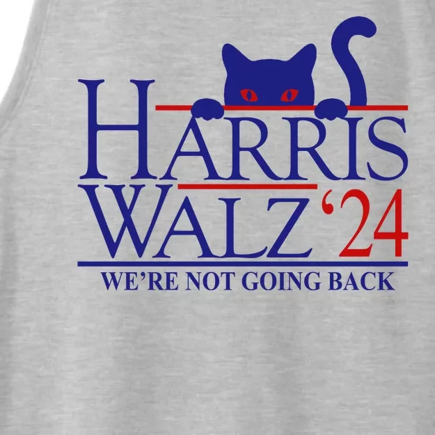 Harris Waltz 2024 Were Not Going Back Funny Cat Lady Ladies Tri-Blend Wicking Tank