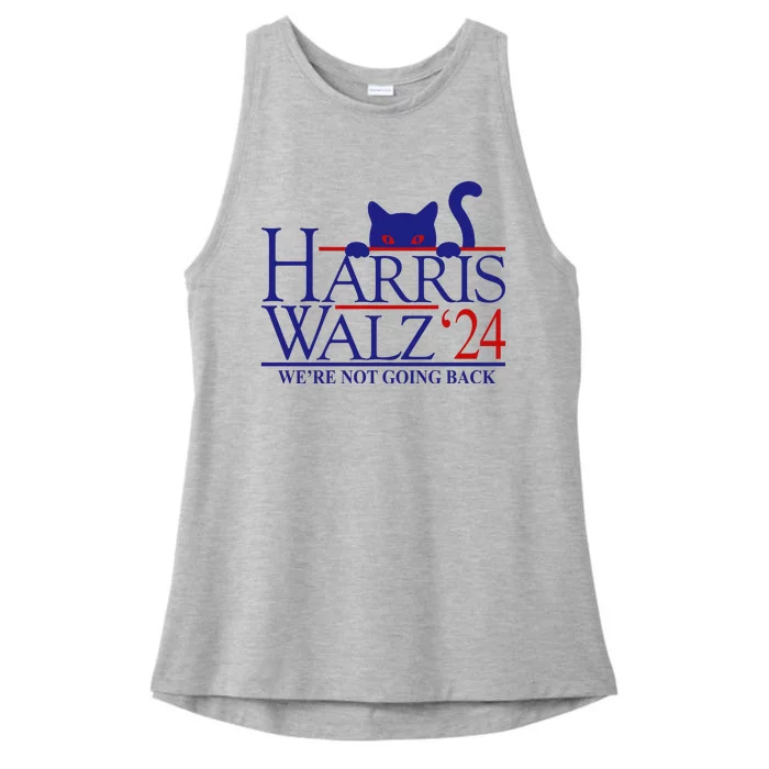 Harris Waltz 2024 Were Not Going Back Funny Cat Lady Ladies Tri-Blend Wicking Tank