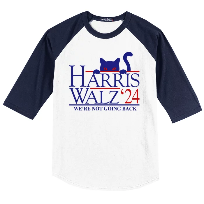 Harris Waltz 2024 Were Not Going Back Funny Cat Lady Baseball Sleeve Shirt