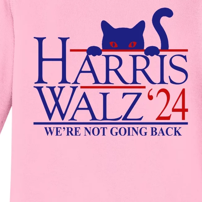 Harris Waltz 2024 Were Not Going Back Funny Cat Lady Baby Long Sleeve Bodysuit