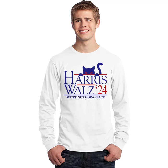 Harris Waltz 2024 Were Not Going Back Funny Cat Lady Long Sleeve Shirt