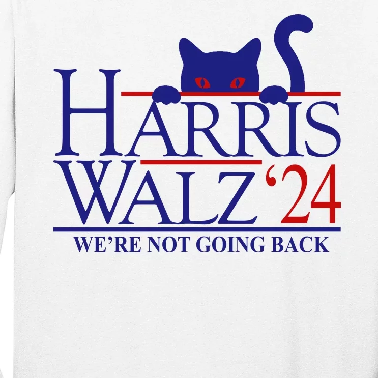 Harris Waltz 2024 Were Not Going Back Funny Cat Lady Long Sleeve Shirt