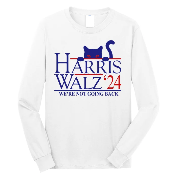 Harris Waltz 2024 Were Not Going Back Funny Cat Lady Long Sleeve Shirt