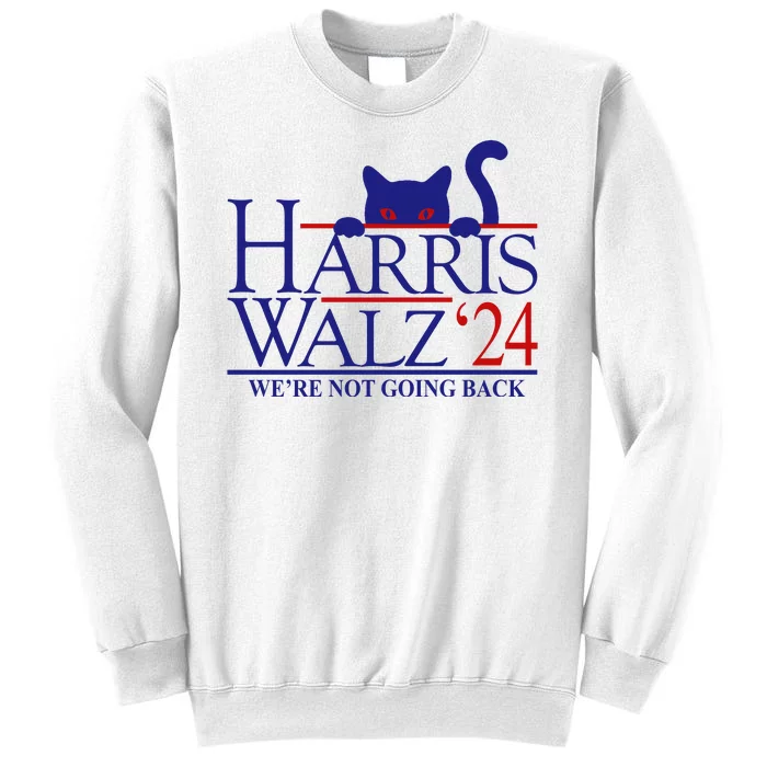 Harris Waltz 2024 Were Not Going Back Funny Cat Lady Sweatshirt