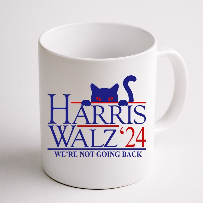 Harris Waltz 2024 Were Not Going Back Funny Cat Lady Front & Back Coffee Mug