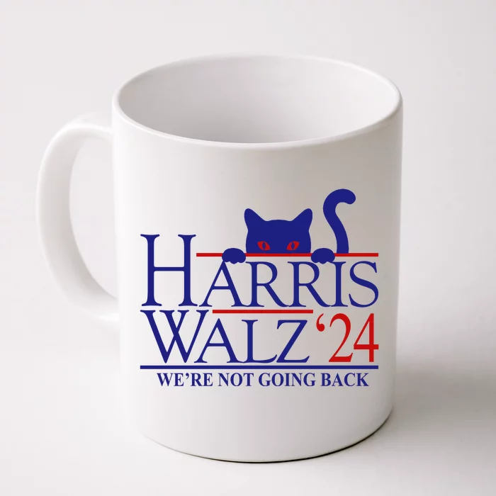 Harris Waltz 2024 Were Not Going Back Funny Cat Lady Front & Back Coffee Mug