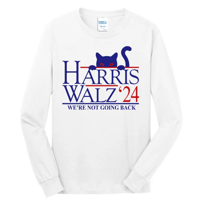 Harris Waltz 2024 Were Not Going Back Funny Cat Lady Tall Long Sleeve T-Shirt