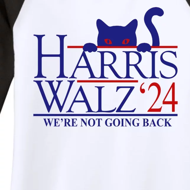 Harris Waltz 2024 Were Not Going Back Funny Cat Lady Women's Tri-Blend 3/4-Sleeve Raglan Shirt