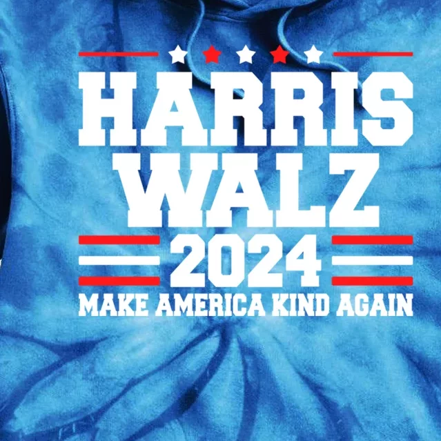 Harris Walz 2024 Make America Kind Again Harris Waltz Gift Tie Dye Hoodie