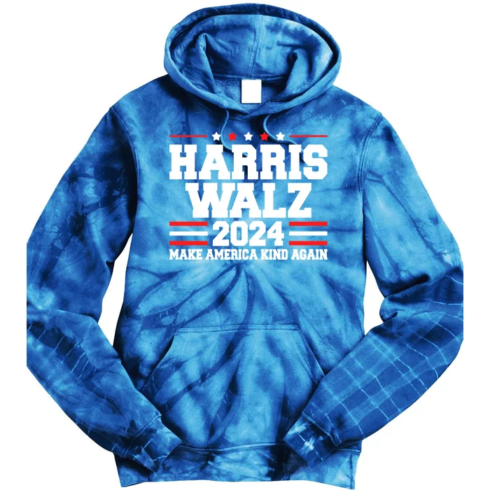 Harris Walz 2024 Make America Kind Again Harris Waltz Gift Tie Dye Hoodie